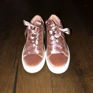 steve madden pink velvet sneakers